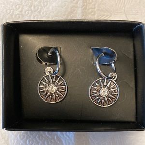 Metal Star and Crystal Earrings